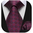 thumbnail image 3 of HISDERN Mens Ties Plaid Tie and Pocket Square Set Woven Formal Checkered Neckties & Handkerchief, 3 of 6