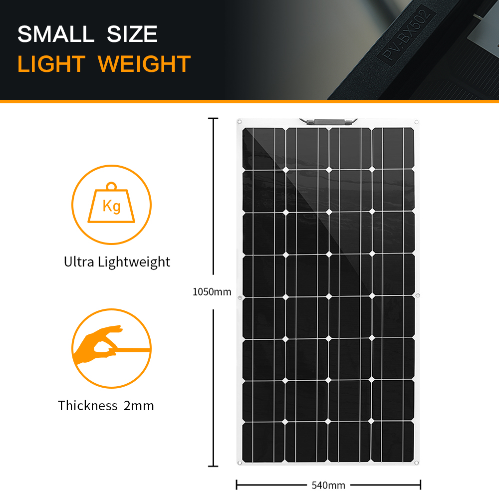 XINPUGUANG 200W Flexible Solar Panel 2X100W Monocrystalline Solar Charging for RV Boat Camping
