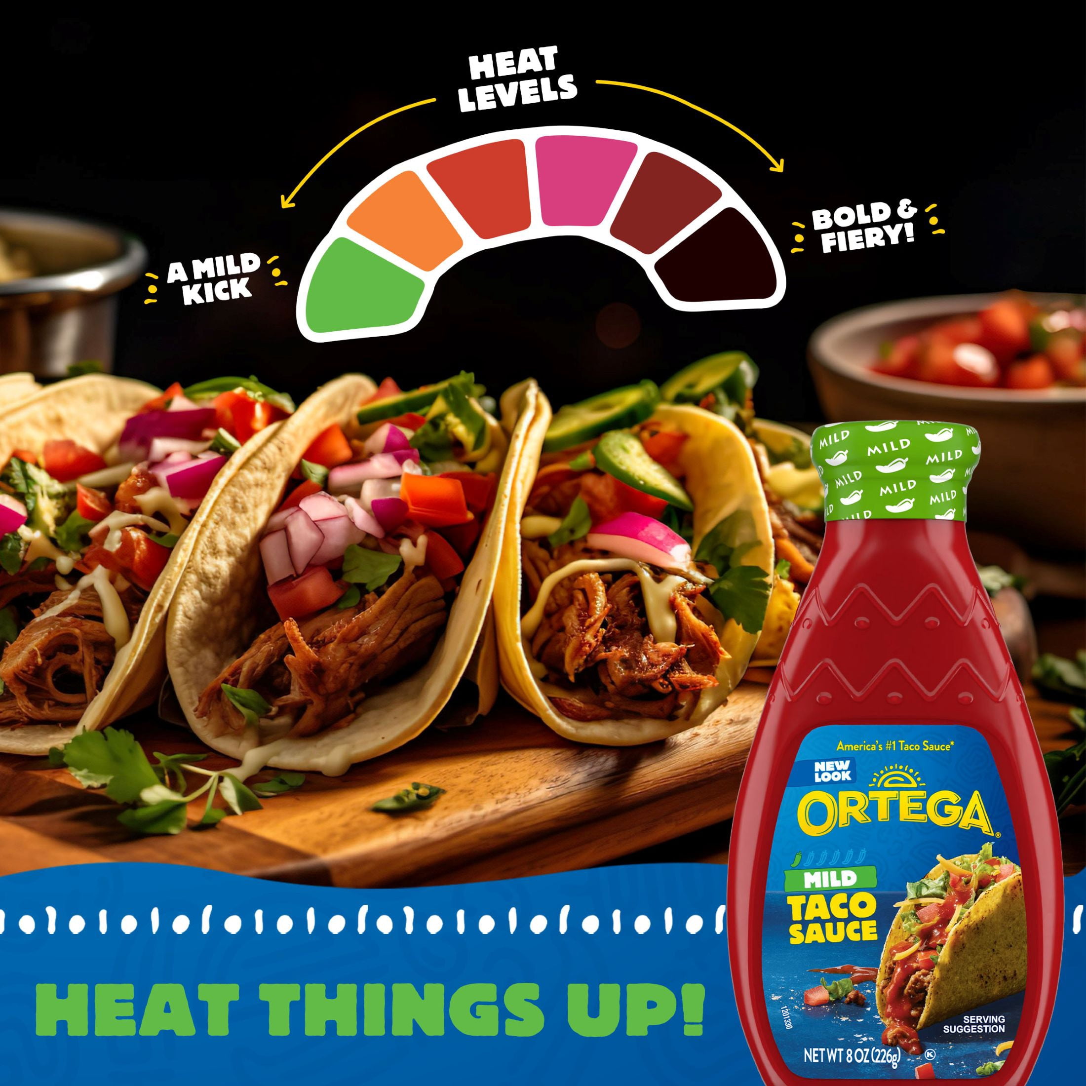 (12 pack) Ortega Original Thick and Smooth Mild Taco and Enchilada Chili Sauce, Kosher, 8 oz