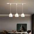 thumbnail image 7 of Kiven H-Type Track Lighting, 3-Light Modern Halo Track Pendant Light with Glass Lampshade, Track Light Pedant Adjustable Length, E26 Socket, 7 of 7