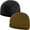 2 Pack Black/Coyote Brwn, variant on Temple Tape Winter Fleece Watch Cap Beanie – Skull Cap Fleece Hat - Mens & Women - One Size - Dark Brown