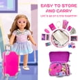 thumbnail image 4 of LINXUXIE 18 Inch Doll Suitcase Travel Luggage Play Accessories,Doll Clothes,Unicorn Pillow, Mobile Phone Travel Set Toys for Kids Ages 3-12 Girls Gifts, 4 of 8