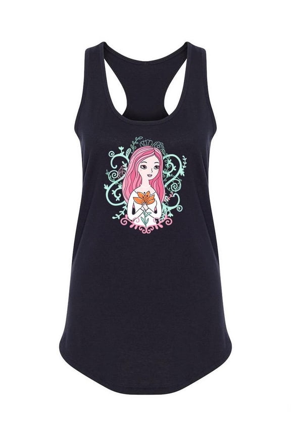 Cute Bride With Lily Flower . Tank Women -Image by Shutterstock, Female Large