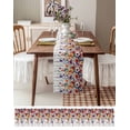 thumbnail image 5 of Table Runner Purple Orange Flowers Table Decoration for Kitchen Dinning Green Leaf Table Decoration for Indoor Outdoor Party Wedding Decor 13x90inch, 5 of 7