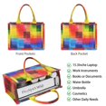 thumbnail image 2 of Large Capacity Tote Bag,Colorful Rainbow Checkered Pattern Handbag Fashion Luxury Tote Bag,15.7"x13"x 5.1" Inches,Laptop Compatible, 2 of 6