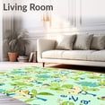 thumbnail image 2 of ODIKA 6'x9' Machine Washable Non-Slip Area Rug, Enchanted Forest Hop with Hidden Letters and Storybook Animal Motifs High Traffic Rug with Pad, Light Blue, 686067, 2 of 8