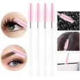 thumbnail image 4 of 300PackDisposableMascaraWandsCleanHandleSpoolsBrushLashWandEyelashExtensionToolBulkMakeupApplication(White-pink), 4 of 5