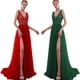 thumbnail image 2 of Vestido elegante de mujer con lentejuelas divididas, sexy, escote en V, sin espalda, vestido de noche, 2 of 6