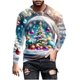 thumbnail image 2 of Blusas y camisas de manga larga con cuello redondo para hombre, blusa informal de manga larga con cuello redondo y estampado, blusa de poliéster para hombre, 2 of 5