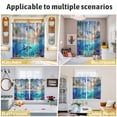 thumbnail image 6 of Ocean Dolphins Kitchen Curtains 84 Inch Length, Summer Coral Coconut Trees Tropical Fish Grommet Top Bedroom Living Room Curtains, Light Filtering Cafe Curtain Drapes 2 Panels Set 104''x84'', 6 of 9