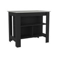 thumbnail image 5 of Dozza Kitchen Island with 3 Shelves, Black &amp; Ibiza Marble Finish. Spacious 40.5"W Top, 29.2"H Legroom for Meal Prep. Durable Particle Board, Easy Assembly. Perfect for Kitchen &amp; Dining Spaces, 5 of 7