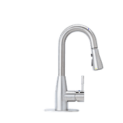 Tehila White Laundry Sink with Cabinet and Stainless Pull-down Faucet