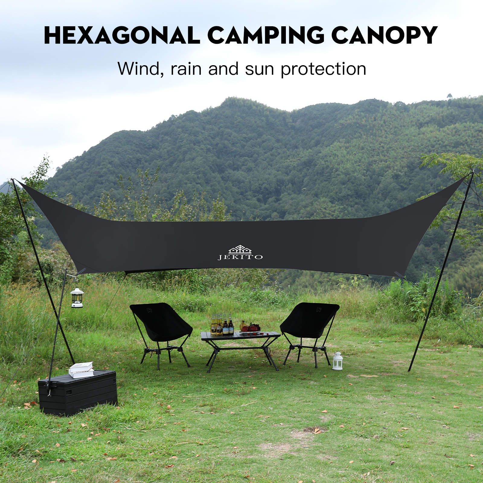 Tent Tarp, 18.04ftx9.58ft Waterproof Camping Tarp with 2