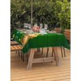 thumbnail image 2 of St. Patrick's Day Outdoor Tablecloth - 60x120 Inch Rectangle Dining Table Cover, Lucky Shamrock Gnomes Beer Coin Wood Green Waterproof Outdoor Table Cloth with Umbrella Hole & Zipper for Picnic/Patio, 2 of 7