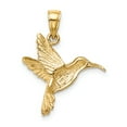 thumbnail image 4 of 14k Yellow Gold Solid 2-D Hummingbird Charm Pendant, 4 of 7