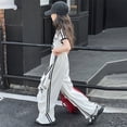 thumbnail image 2 of FINALGANG Girls Streetwear Cargo Pants Kids Elastic Waist Wide Leg Loose Fit Trousers With Detachable Denim Waistband For Dance Daily Wear Leisure Bottoms, 2 of 4