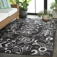 thumbnail image 4 of SAFAVIEH Beach House Robynne Botanical Indoor/Outdoor Area Rug, Black/Light Gray, 8' x 10', 4 of 18