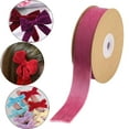 thumbnail image 1 of Cinta de terciopelo con carrete Cintas flocadas Cinta de floristería Rollo de cinta de terciopelo de una sola cara para envolver regalos Invitación de Rosa oscuro, 1 of 8