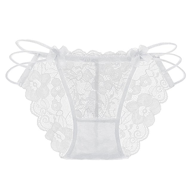 Gibobby Pantys para Mujer Bragas de encaje transpirables para mujer, bragas sexis de cintura huecas, bragas de de algodón(Blanco,Talla única)