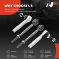 thumbnail image 6 of A-Premium 4Pcs Front Inner & Outer Tie Rod End Kit Compatible with Tesla 3 2017-2021, Y 2020-2021, 6 of 9