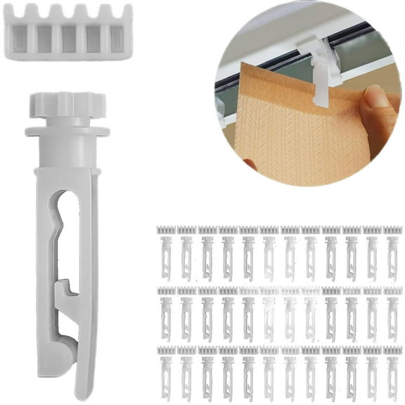 36 Sets Vertical Blinds Replacement Stem and Gear, White Vertical Blind Stems, Vertical Blinds Repair Kit Used for Headrail, Carrier Stem Vertical Blinds Curtain Accessories