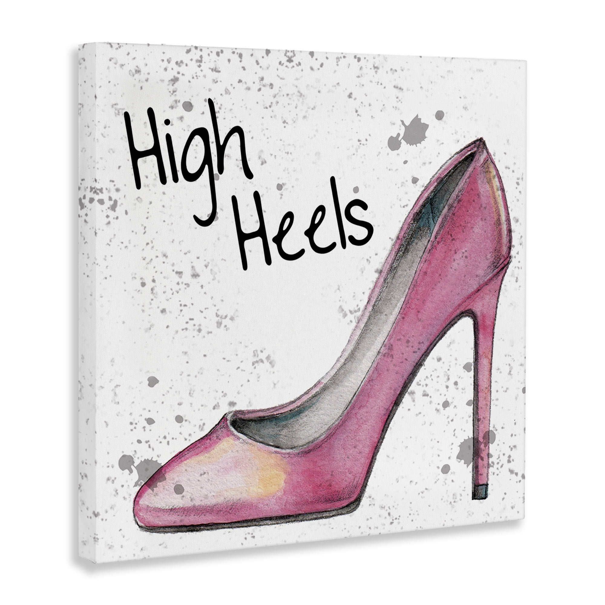 Stupell Industries Pink High Heels Beauty & Fashion Painting Gallery Wrapped Canvas Art Print Wall Art, 17 x 17