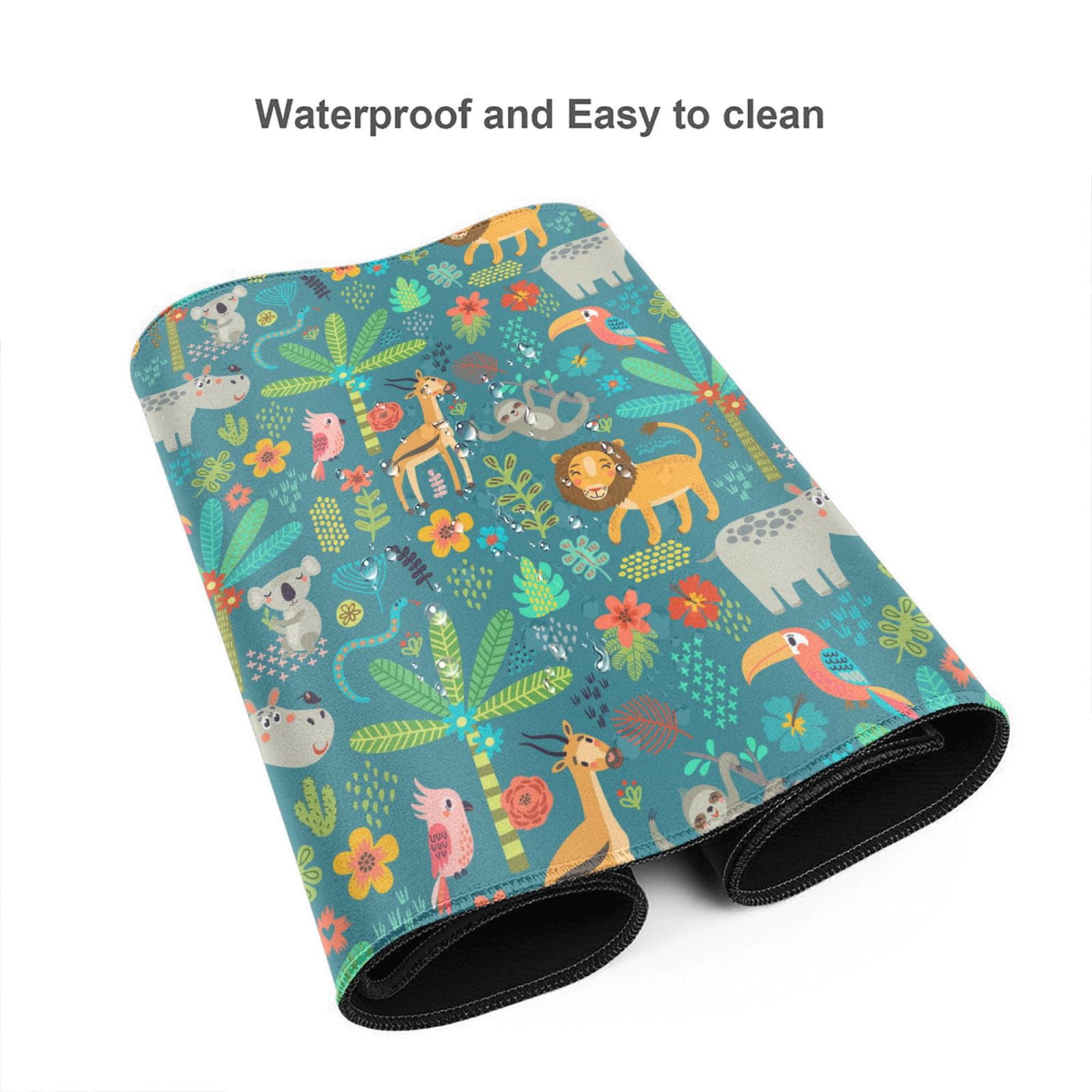 Kdxio Jungle Animals Print Large Gaming Mouse Pad,Non-Slip Base,Water Resist Keyboard Pad for Gamer,Office & Home,29.5 x 15.8 in