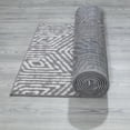 thumbnail image 5 of Ottomanson Diagona Geometric Cubes 3x10 Runner Rug, 2'7" x 9'10", Gray/Ivory, 5 of 7