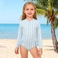 thumbnail image 2 of Piuwrlz Swimsuits Kids 6 Years Girls Swimwear Stripe Beach Swimming Suit Light Blue Size 6 Years, 2 of 8