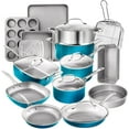 thumbnail image 1 of Gotham Steel Nonstick Pots and Pans 20 Piece Kitchen Ceramic Cookware Bakeware Set Aqua Blue, 1 of 7