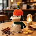 thumbnail image 4 of 2Pack Cartoon Dog‑Shaped Snoo.py Glass Cold Cup Tumbler With Straw, 20oz Removable Knit Hat & Scarf, Cute Novelty Glass Cup for Iced Coffee & Cold Drinks, 4 of 9
