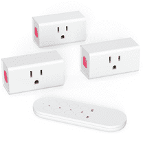 SURNICE Remote Control Outlet Plug, 260ft RF Range, 1800W, 15A, White, FCC Listed