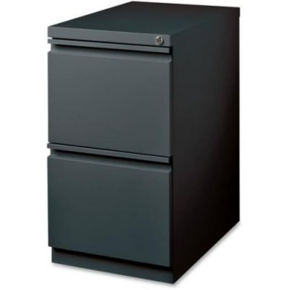 Lorell LLR66910 20 in. FF Mobile Pedestal File - 2-Drawer, Charcoal
