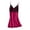 Red, variant on Fengactive Women's Built-in Bra Camisole Nightgown Sexy Lace Patchwork Deep V Lingerie Nightwear