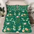 thumbnail image 2 of Homewish Green Butterflies 4 Pieces Queen Sheet Sets for Boys Girls,Chic Flowers Ultra Soft Flat Sheet,Spring Graden Queen Fitted Sheet,Microfiber Bedroom Decor, 2 of 7