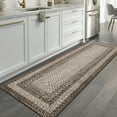 thumbnail image 3 of Garvee 2'x10' Printed Braided Runner Rugs Farmhouse Bordered Carpet, Machine Washable Indoor Area Rug Non-Slip Low Pile Rugs for Hallway Bedroom Kitchen Entryway, Camel, 3 of 9