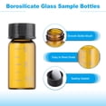 thumbnail image 3 of Uxcell Small Glass Sample Bottles with Lids, 5 pcs 5ml Amber Glass Vials with Black Screw Caps Mini Leak Proof Reagent Sealed Bottles with Scale for Solid Liquid Powder Storage, 3 of 6