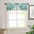 thumbnail image 2 of Turquoise Morocco Kitchen Valances for Windows 60x18 Inch Kitchen Curtains Valances Rod Pocket Grey Ombre Retro Mottled Painting Art Bathroom Window Valances for Window Treatment Decor, 2 of 6