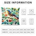 thumbnail image 5 of Leisuo Bird Throw Pillow Cover Watercolor Robin Sitting On Tree Branch Fabric for Couch Bed Sofa Car Waist Cushion Cover Pillow Case White, 5 of 5