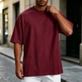 thumbnail image 2 of Bibifish Mens Oversized T-Shirts Solid Color Crew Neck Short Sleeve Soft Tshirts Basic Everyday Casual Tee Shirt, 2 of 5