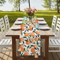 thumbnail image 4 of Orange Table Runner, Summer Botanical Leaves Watercolor Washable Cotton Linen Table Runners 108 Inches Long, Dresser Scarf Runner for Dining/Living Room/Kitchen/Square Tables 13''x108'', 4 of 9