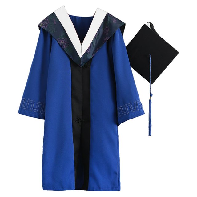 PENGXIANG 1 Set Graduation Uniform Super Soft Wear Resistant Polyester Bachelor Hat Graduation Cloak Photography Props Set for College