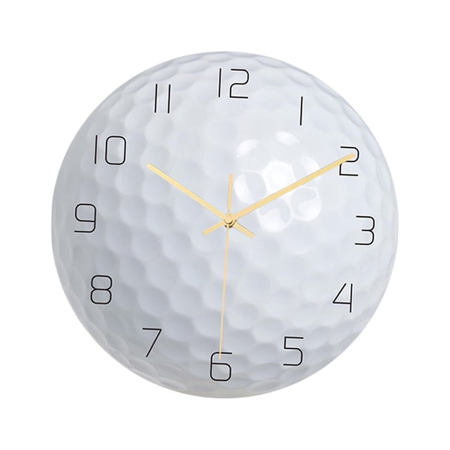 Reloj de pared moderno de 12 pulgadas, redondo, con balón deportivo, sin tictac, funciona con pilas, para el hogar Golf