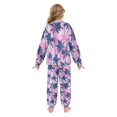 thumbnail image 3 of Fluffy Pajamas Set Fuzzy Winter Warm Pj Sets Pullover Tops and Long Pants Navy Blue Palm Tree X-Small, 3 of 8