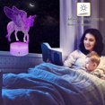 thumbnail image 4 of Unicorn Night Light Girls Birthday Gift, 3D Novelty Unicorn Lamp 16 Colors Remote Control LED Night Lighting Lamp, Kids Girls Room Decor Lightin, 4 of 5