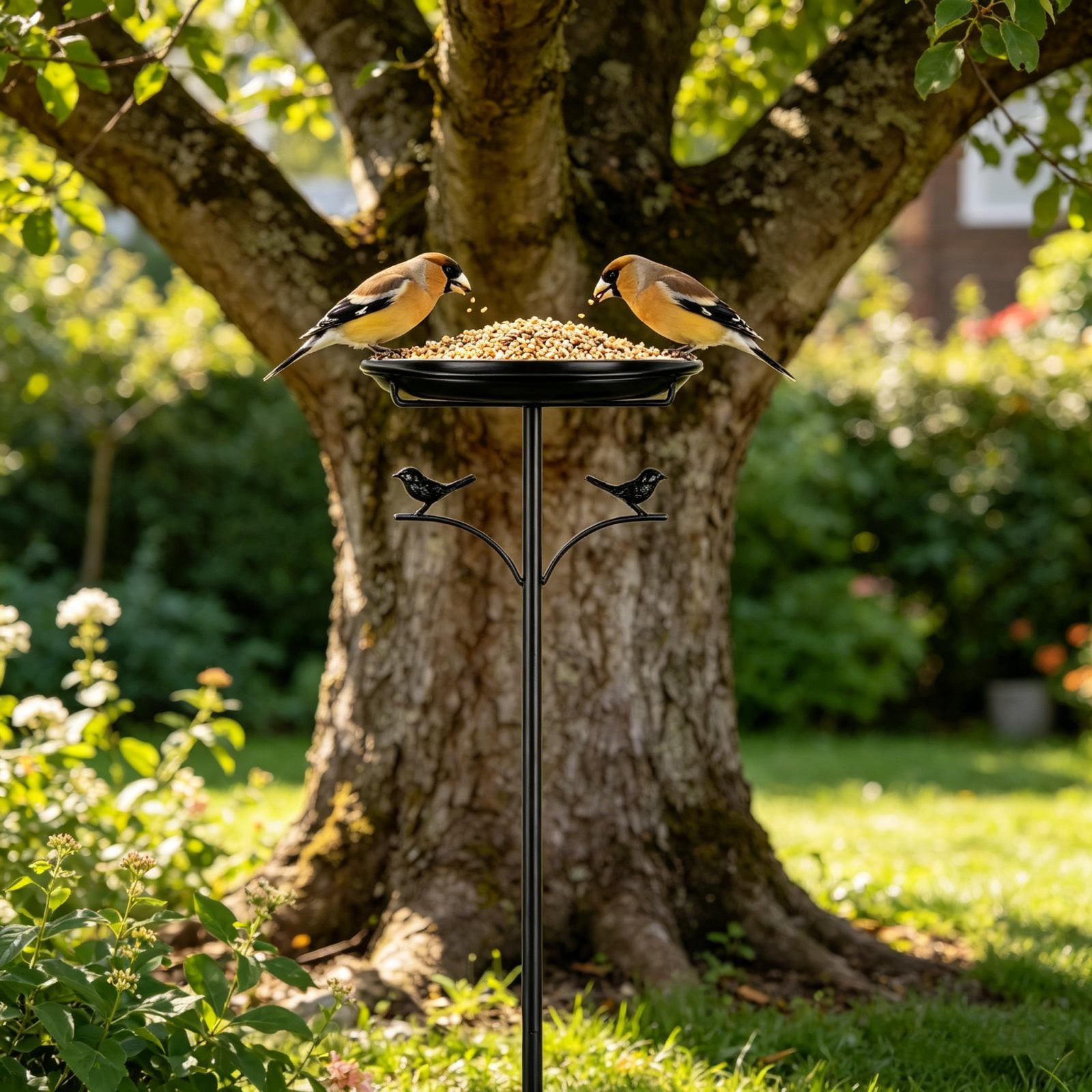 Metal Bird Bath for Outside, 35in Vintage Bird baths Bowl for Outdoor, Removable Large Bird Bath Bowl, Easy to Clean Deep Bird Bath for Garden Yard Lawn Decor
