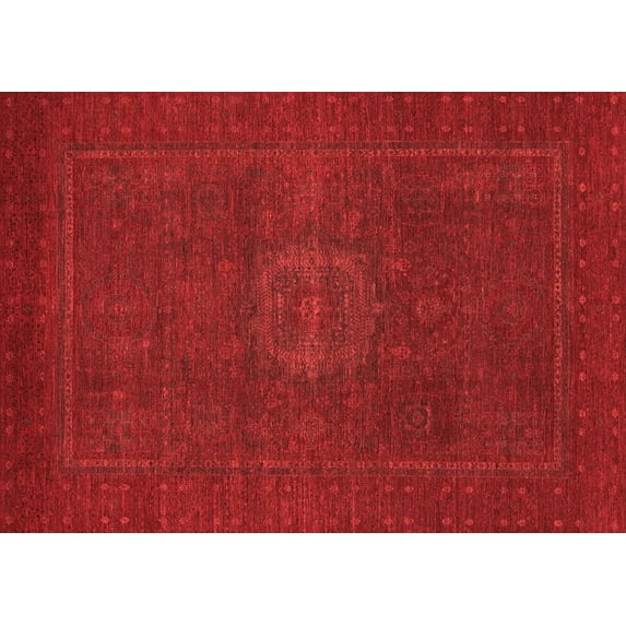 Ahgly Company Indoor Rectangle Abstract Red Modern Area Rugs, 5' x 8'