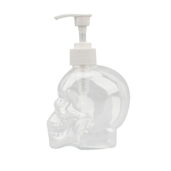 Plastic Skull Soap Dispenser, Refillable Liquid Hand Lotion Bottle for Bathroom, Bedroom and Kitchen, Great Skulls Party Theme Decor