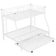 thumbnail image 4 of Twin Over Full Bunk Beds with Trundle Bed,Heavy Duty Metal Bed Frame with Sturdy Steel Frame,Triple Bunk Bed with Safety Guard Rails and Two-Side Ladders for Boys Girls Adults,White, 4 of 7