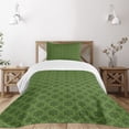 thumbnail image 3 of Ambesonne Sage Quilted Bedspread Set 2 Pcs, Mandala Geometrical Floral, Twin Size, Fern Green Olive Green, 3 of 6